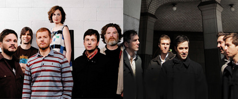 The New Pornographers and The Walkmen press photo collage